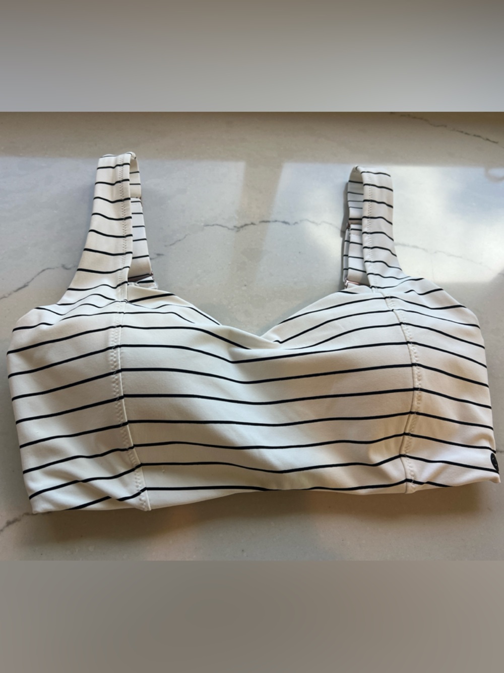 Calia by Carrie Underwood Striped White & Black Sports Bra small